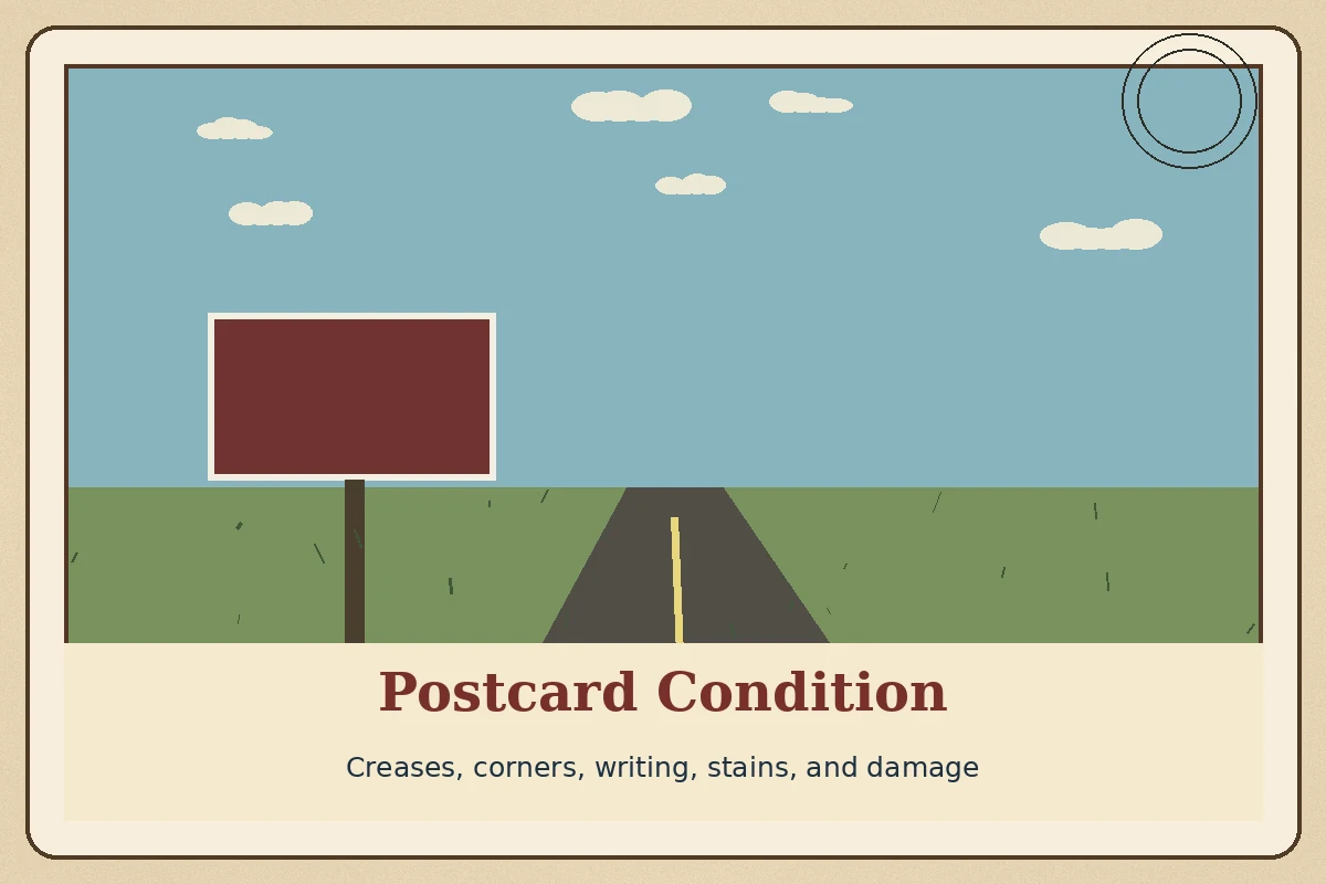 Postcard Condition: Creases, Corners, Writing, and Damage