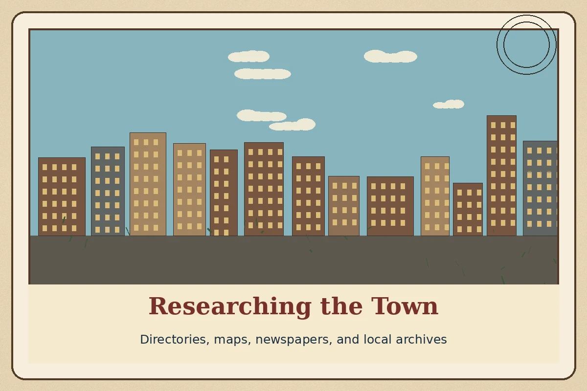 Researching the Town on a Vintage Postcard